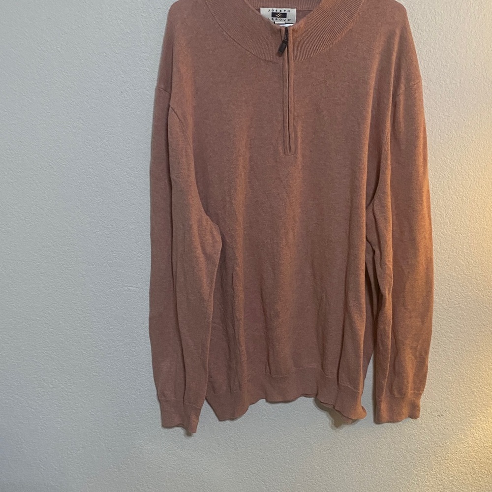 Joseph Abboud Men's Zip-Neck Sweater in Mauve Pink